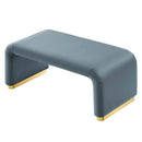 EEI-6735-BRA-CAB Velvet  Waterfall Ottoman In Brass
