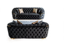 Lupino Black Velvet Sofa & Loveseat