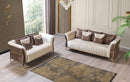 Leina Ivory-Coffee  Velvet Sofa & Loveseat
