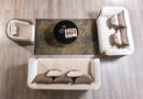 Leina Ivory-Coffee  Velvet Sofa & Loveseat