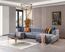 Matilda Gray Velvet Double Chaise Sectional