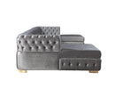 Matilda Gray Velvet Double Chaise Sectional