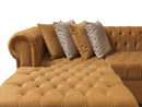 Lauren Mustard Velvet Double Chaise Sectional