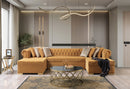 Lauren Mustard Velvet Double Chaise Sectional
