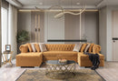 Lauren Mustard Velvet Double Chaise Sectional