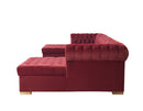 Lauren Maroon Velvet Double Chaise Sectional