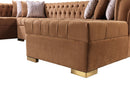 Lauren Mocha Velvet Double Chaise Sectional