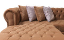 Lauren Mocha Velvet Double Chaise Sectional