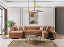 Lauren Mocha Velvet Double Chaise Sectional