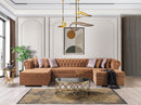 Lauren Mocha Velvet Double Chaise Sectional