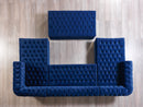 Lauren Navy Velvet Double Chaise Sectional