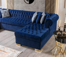 Lauren Navy Velvet Double Chaise Sectional