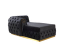 Jess Velvet Black Double Chaise Sectional