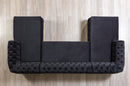 Jess Velvet Black Double Chaise Sectional