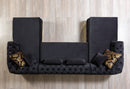Jess Velvet Black Double Chaise Sectional