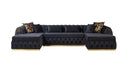 Jess Velvet Black Double Chaise Sectional
