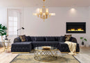 Jess Velvet Black Double Chaise Sectional