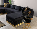 Jess Velvet Black Double Chaise Sectional