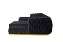 Jess Velvet Black Double Chaise Sectional