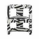 ADA VELVET CHAIR IN BLACK BRUSHSTROKE PATTERN TOV-S44182