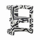ADA VELVET CHAIR IN BLACK BRUSHSTROKE PATTERN TOV-S44182