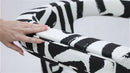ADA VELVET CHAIR IN BLACK BRUSHSTROKE PATTERN TOV-S44182