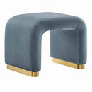 EEI-6733-BRA-CAB-Velvet Waterfall Stool In Brass