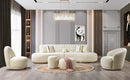 Cloe Ivory Boucle Round Ottoman