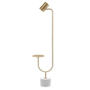 Jodie Round Base Floor Lamp Antique Brass and Grey 923309