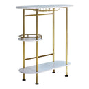 Ferguson 3-tier Bar Unit Matte Brass and White Oak 182528