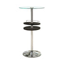 Gianella Glass Top Bar Table with Wine Storage Black and Chrome 120715