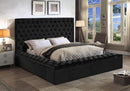 BLACK VELVET KING STORAGE BED FRAME