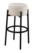Leonard Upholstered Backless Round Stools White and Black 182176