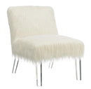 Faux Sheepskin Upholstered Accent Chair White 904059