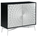 Josie Rectangular 2-door Accent Cabinet Black and Silver 959584