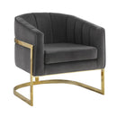 Joey Tufted Barrel Accent Chair Dark Grey and Gold 903039