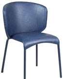 Drew Faux Leather Dining Chair 703 Navy 4PC Set